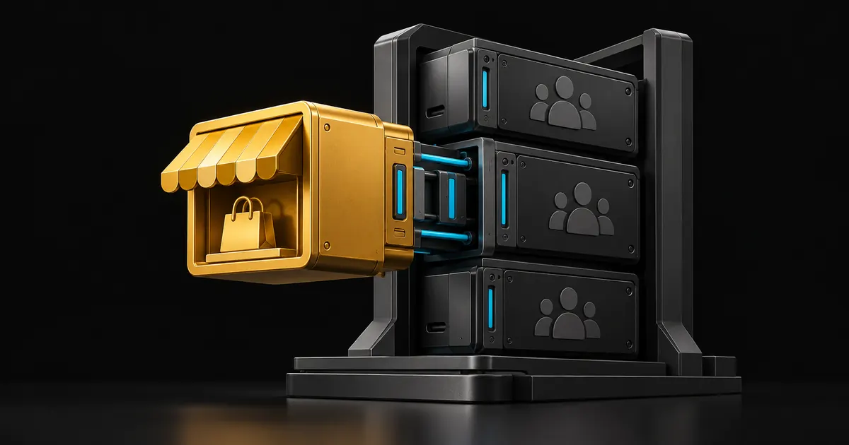 Storefront module connecting to a community server