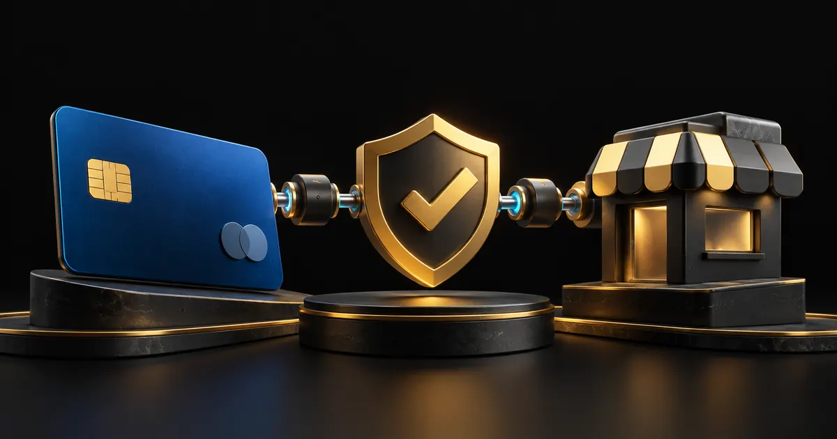 Payment account connector with a verification shield and storefront